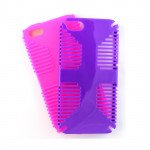 Wholesale iPhone 4 4S Hybrid Grip Case (Purple-Hotpink)